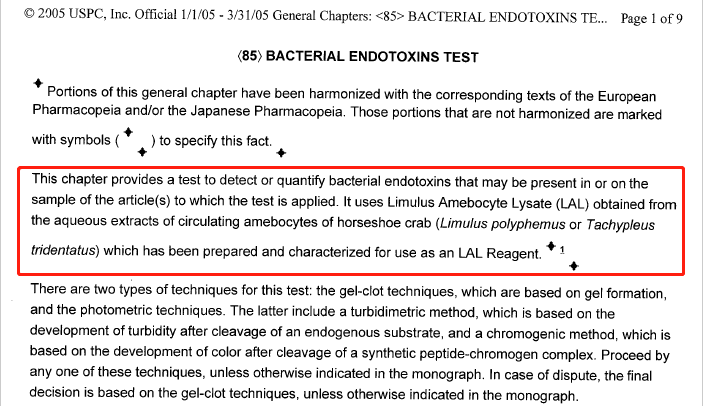 Limulus amebocyte lysate Limulus amebocyte lysate
